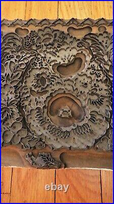 Antique French Textile Wood Blocks -BIANCHINI FERIER- 3 Hand-carved Art Design