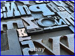 Antique Letterpress Printing WOOD TYPE 55 Pieces Mix Full Alphabet & Numbers 0-9