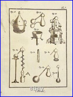 Antique Print Chemistry Scheme of Laboratory Equipment Benard France