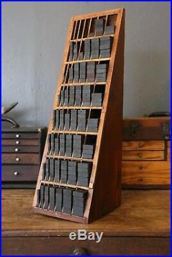 Antique Printers Cabinet Furniture Letterpress Wood Block Box cubby Industrial
