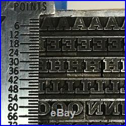 Antique Shaded 12 pt Letterpress Type Vintage Metal Printing Sorts Font