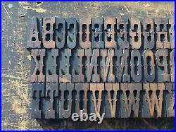 Antique VTG American Type Ornate Fancy Wood Letterpress Print Type Letter Set