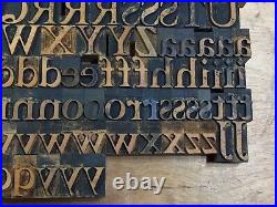 Antique VTG Wood Letterpress Print Type Block A-Z Letters Set
