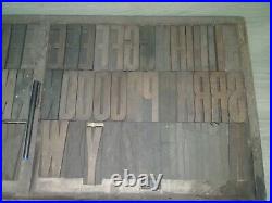 Antique Vintage Wooden Letterpress Wood Type full set 79 blocks
