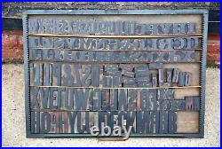 Antique vintage Wood Letterpress Print Type Block Letters typeset Tool lot B