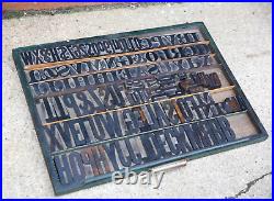 Antique vintage Wood Letterpress Print Type Block Letters typeset Tool lot B