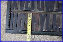 Antique vintage Wood Letterpress Print Type Block Letters typeset Tool lot B