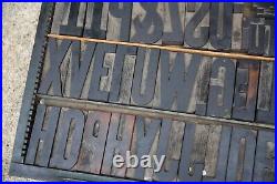 Antique vintage Wood Letterpress Print Type Block Letters typeset Tool lot B