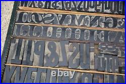 Antique vintage Wood Letterpress Print Type Block Letters typeset Tool lot B