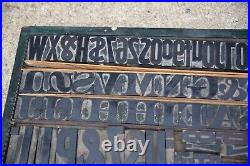 Antique vintage Wood Letterpress Print Type Block Letters typeset Tool lot B