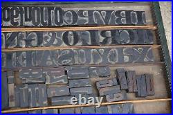 Antique vintage Wood Letterpress Print Type Block Letters typeset Tool lot B