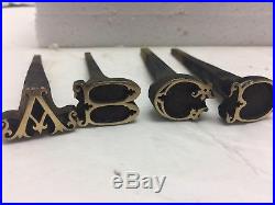 Complete Set Antique Bronze / Brass Bookbinding Finishing Tools Alphabet
