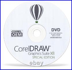 CorelDRAW Graphics Suite X8 SE, Install DVD + Serial