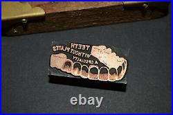 DENTISTRY Vintage Wood Copper Block Printing Letterpress Stamp ADVERTISING