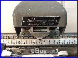 Dog Tag Machine Graphotype Addressograph 350 Military Tag Printing Machine
