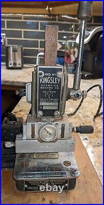 EARLY KINGSLEY Hot Foil Stamping Machine HOLLYWOOD CAL. USA With 10 PT GOTHIC CAPS