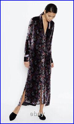 EQUIPMENT Black Paisley Print Velvet Johanna Maxi Dress Women's Size M