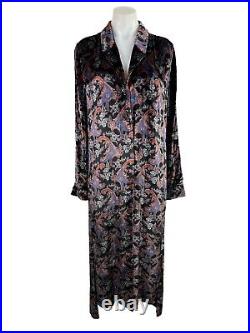 EQUIPMENT Black Paisley Print Velvet Johanna Maxi Dress Women's Size M