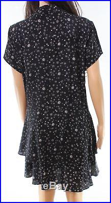 EQUIPMENT Black Women's Size Medium M Star Print Silk Shirt Dress $398- #610