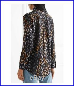 EQUIPMENT Silk Blouse Designer Pussy Bow Leopard Print Blouse by Equipment XS