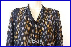 EQUIPMENT Silk Blouse Designer Pussy Bow Leopard Print Blouse by Equipment XS