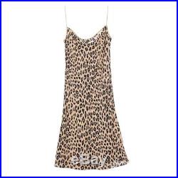 EQUIPMENT x KATE MOSS'jessa bias slip dress' leopard print animal silk cami L