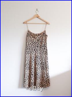 EQUIPMENT x KATE MOSS'jessa bias slip dress' leopard print animal silk cami L