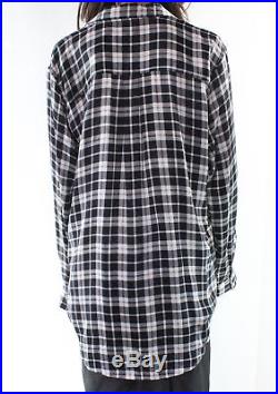 Equipment Black Women's Size XL Plaid Printed Button Down Shirt Silk $278- #368