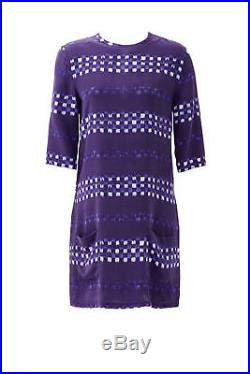 Equipment Blue Women's Size Small S Crewneck Geo Print Shift Dress $268- #773