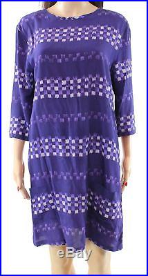 Equipment Blue Women's Size Small S Crewneck Geo Print Shift Dress $268- #773