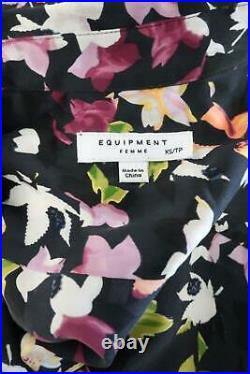 Equipment Dress Tira Floral Print Silk Size Extra Small Sleeveless Shirtdress