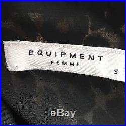 Equipment Femme Abbot Silk Leopard Print Bomber Jacket Size Small $328