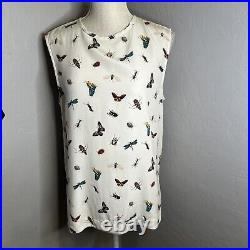 Equipment Femme Insect Print Sleeveless Pretty Little Liar Seen On TV Blouse Top