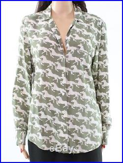 Equipment Green Women's Size Medium M Horse Print Button Down Shirt $268- #876