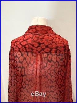 Equipment Red Leopard Print Shirt Blouse M RPR £225