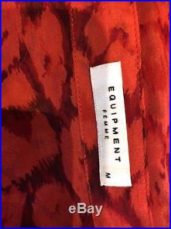 Equipment Red Leopard Print Shirt Blouse M RPR £225