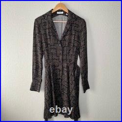 Equipment Yarrowe Printed Button-Front Long-Sleeve Dress size 6