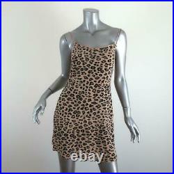 Equipment x Kate Moss Slip Dress Jessa Beige Leopard Print Silk Size Extra Small