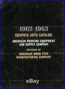 Exceptional 1962-1963 American Printing Equipment & Supply Co, Catalog
