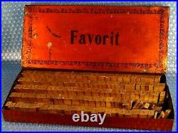 Extremely rare authentic Favorit 145pcs wooden printing press set