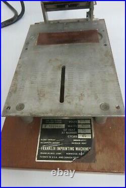 Franklin Hot Foil Stamp Imprinter Machine 115V TESTED