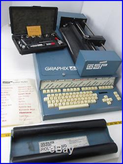GSP Gerber Scientific Graphix 4B GXC-4 Sign Maker Printer w 8 font modules CS2