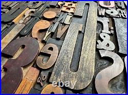 Giant Antique Letterpress Printer WOOD TYPE Mix 168 Pieces Full Alphabet Numbers