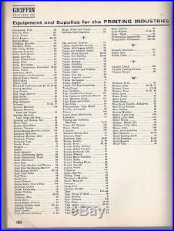 Griffin Brothers inc catalog equipment & supplies for printing industry sc 1965
