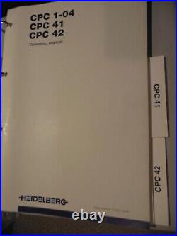 HEIDELBERG SPEEDMASTER CD 102 CPC 1-04 OPERATING MANUALS ORIGINAL make an offer