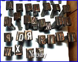 HUGE Lot 145 Letterpress Printing Press Typeset Letter Numbers Characters WOW