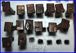 HUGE Lot 145 Letterpress Printing Press Typeset Letter Numbers Characters WOW