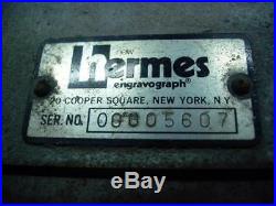 Hermes Engravograph 8000-128 Engraving Machine 115vac 1/15hp Antique! Vintage