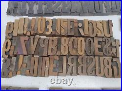 Huge Lot of 120+ VTG Printer's Wooden Printing Blocks, Various Fonts & Styles