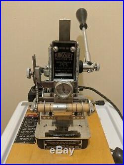 KINGSLEY GOLD, TWO LINE STAMPING / HOT FOIL MACHINE With TABLE & Manual